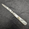 1927 British Antique White Pearl Shell Handle Pure Silver Blade Folding Pen Knife